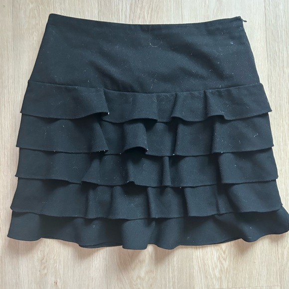 INC International Concepts Black Tiered Mini Skirt - Picture 1 of 2